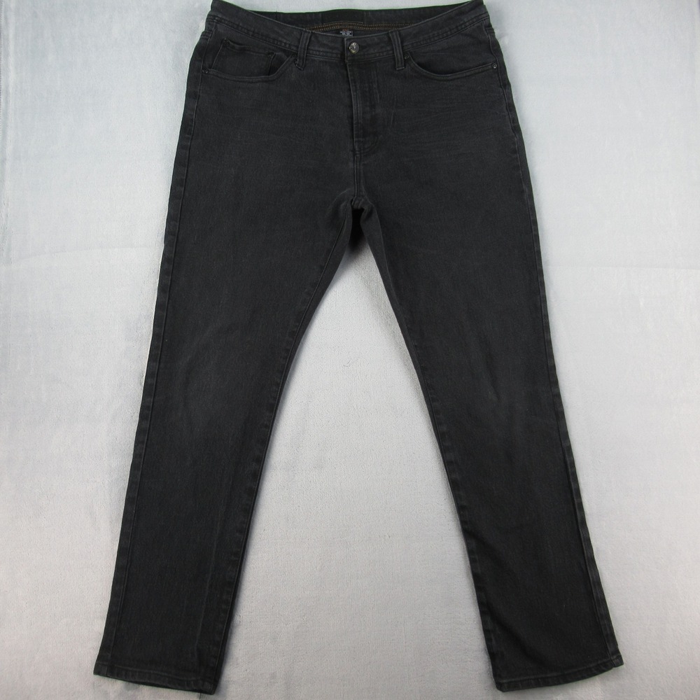 Nickel & Iron Mens Black Slim Straight Stretch Denim Jean 36/32 NCD 52 2010 P129